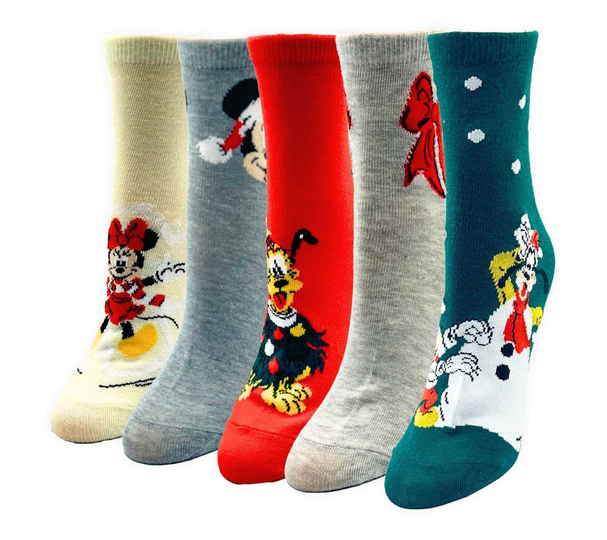 Holiday Character Set of 5 Festive Capri Socks