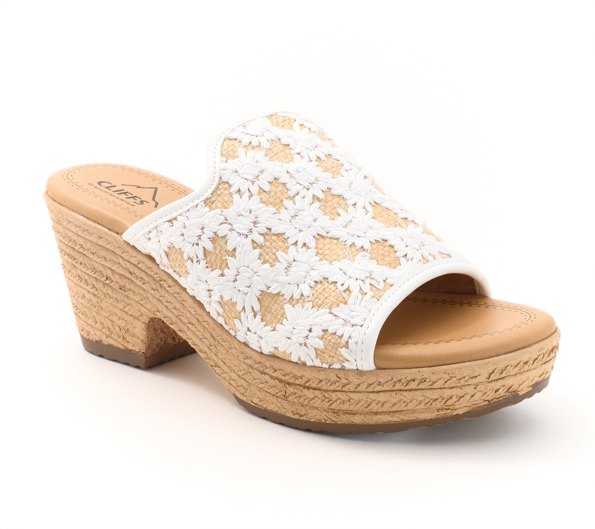 Cliffs by White Mountain Raffia Wedges - Bizzie