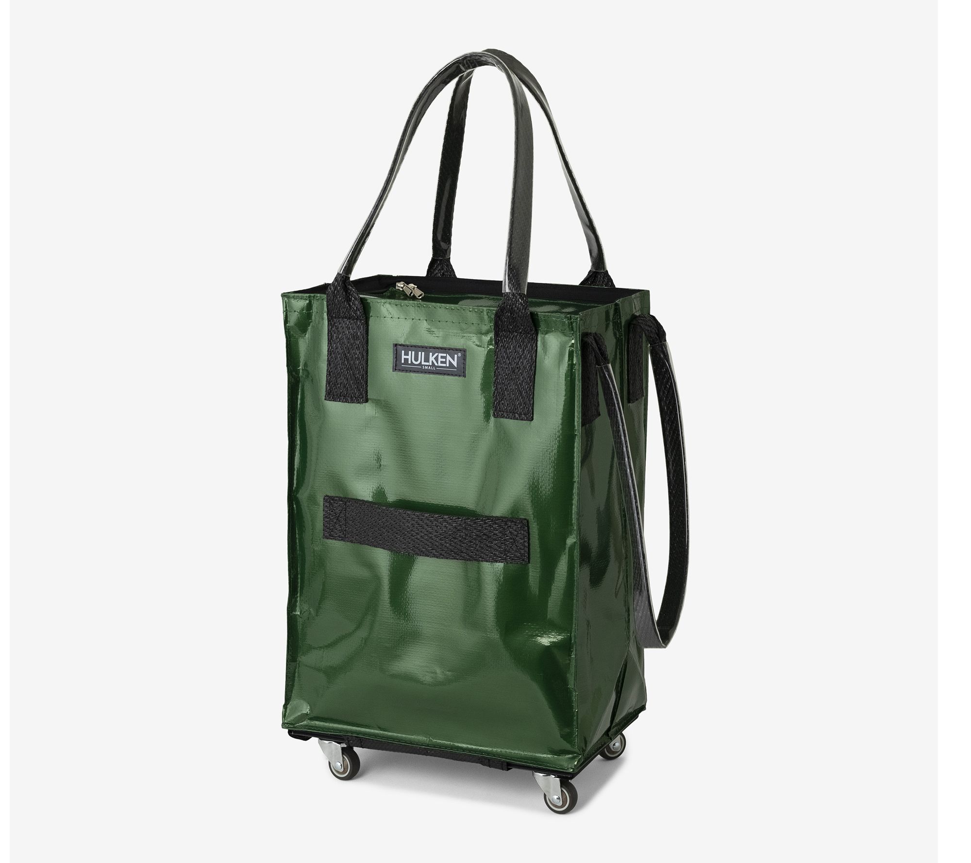 Hulken Small Rolling Tote w/ Zip Top & Button Closure