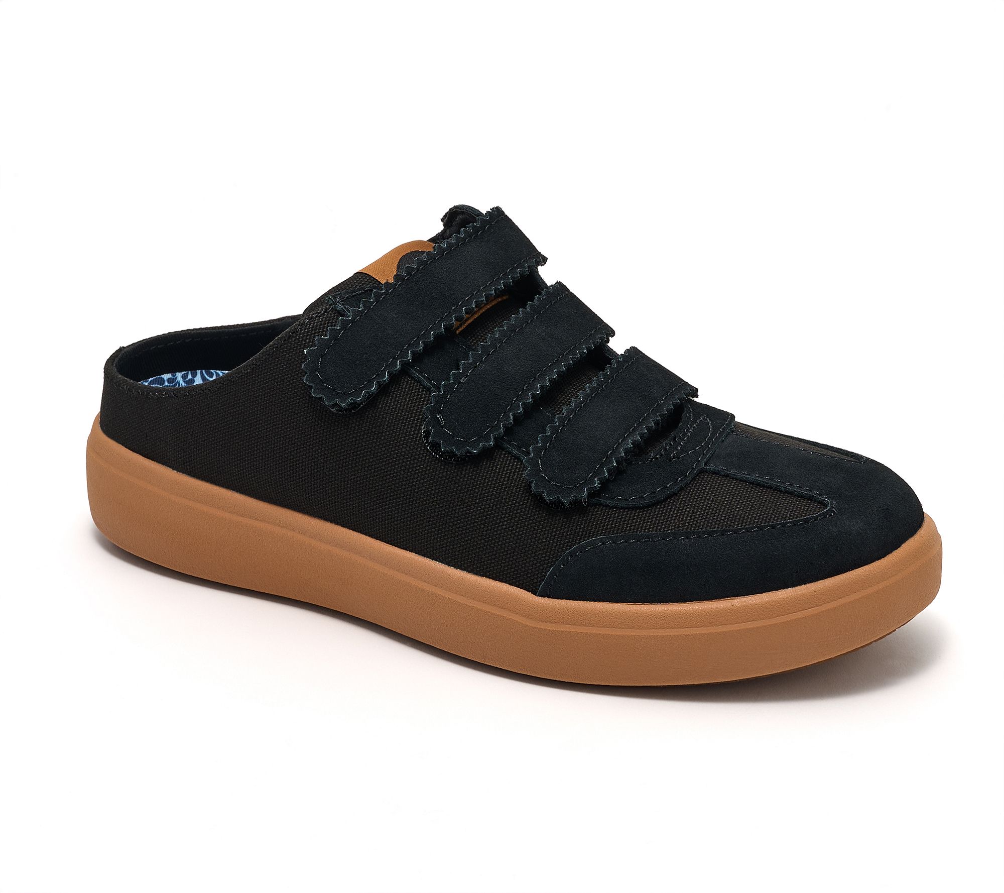 Revitalign Orthotic Suede & Canvas Sneaker Mules - Montauk Gulf