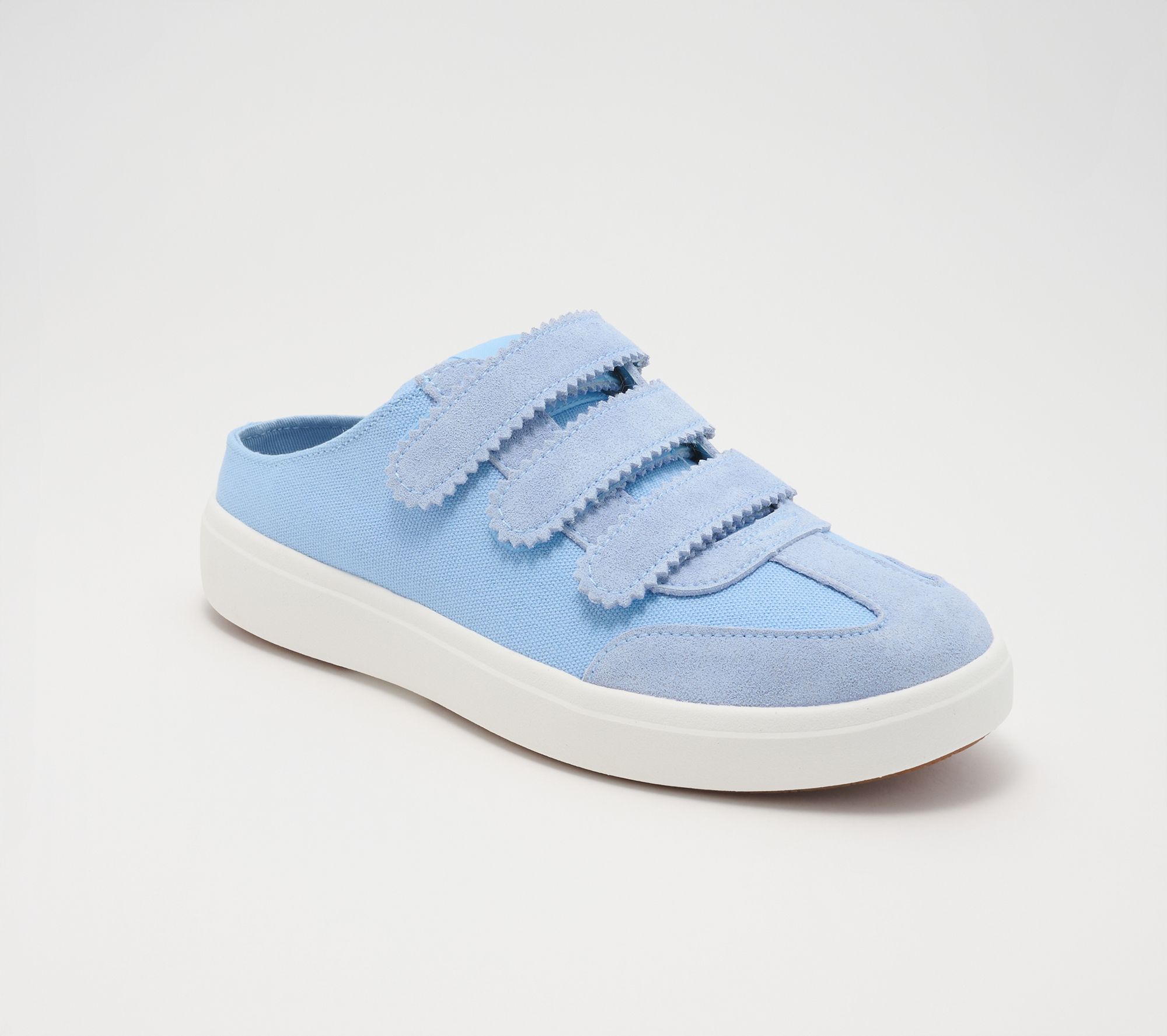 Revitalign Orthotic Suede & Canvas Sneaker Mules - Montauk Gulf