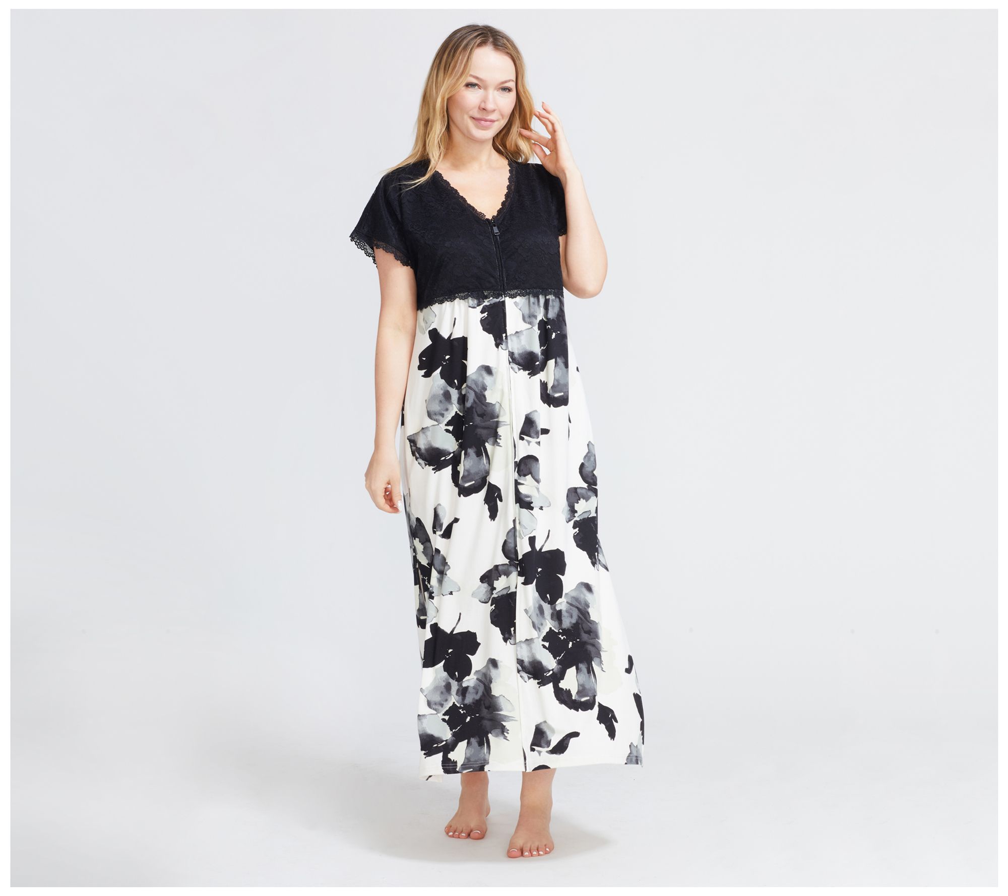 Randy Fenoli Sleepwear Zip Front Caftan