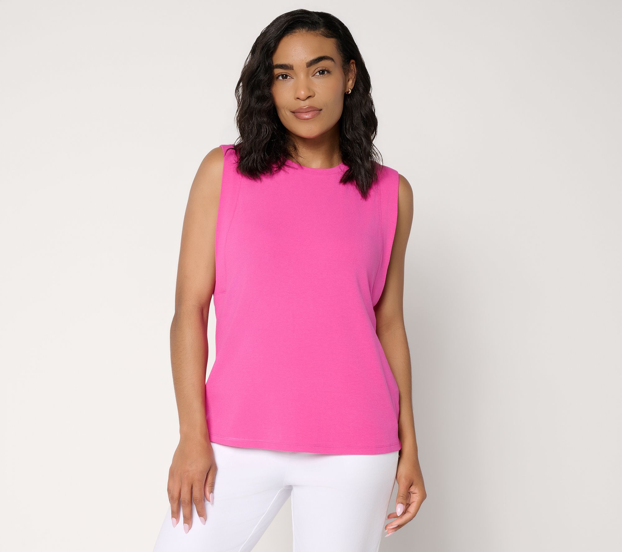 BEAUTIFUL by Lawrence Zarian Refined Knit Pleated Shoulder Top