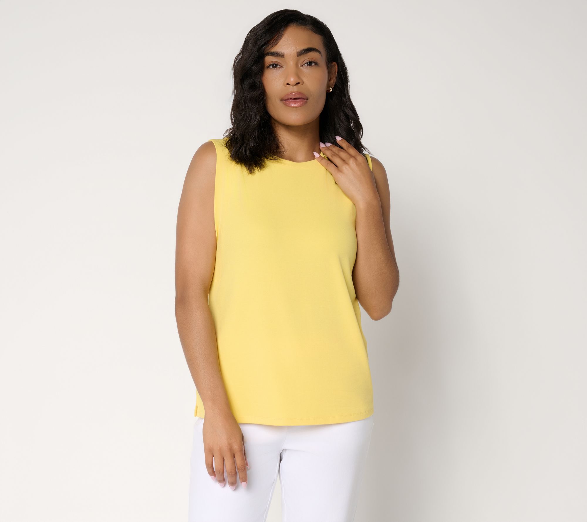 BEAUTIFUL by Lawrence Zarian Refined Knit Pleated Shoulder Top