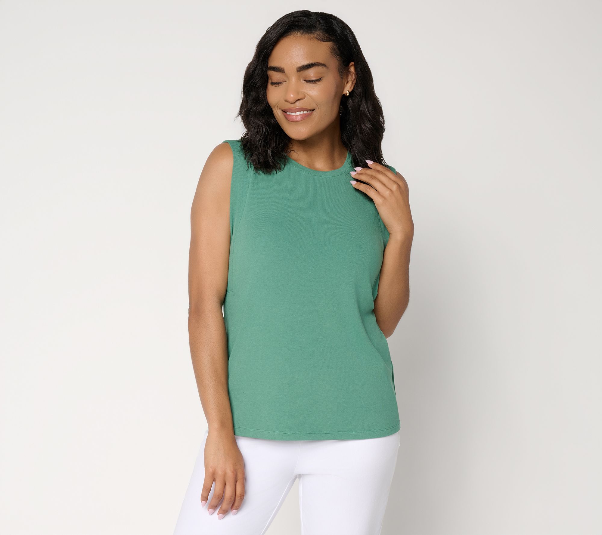 BEAUTIFUL by Lawrence Zarian Refined Knit Pleated Shoulder Top