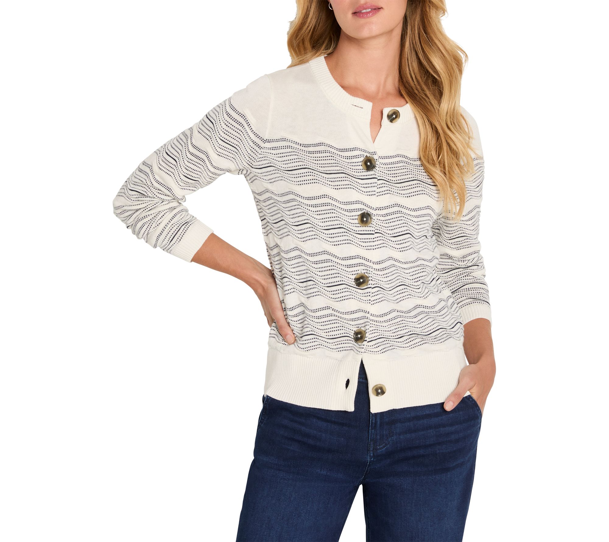 NIC+ZOE Zig Zag Stitch Cardigan