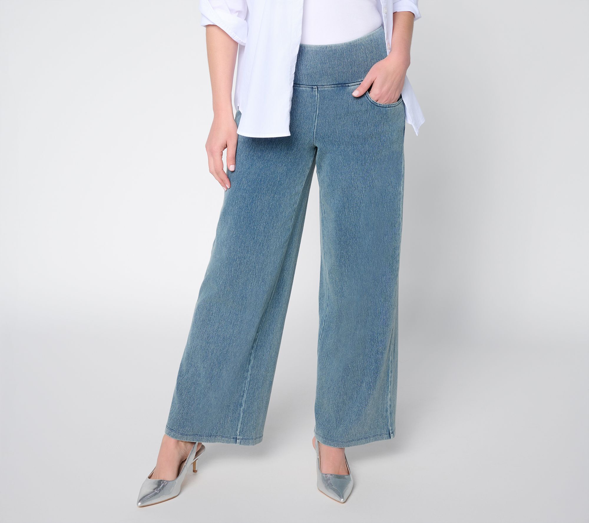 Women with Control Regular Prime Stretch Denim Wide Leg Pants