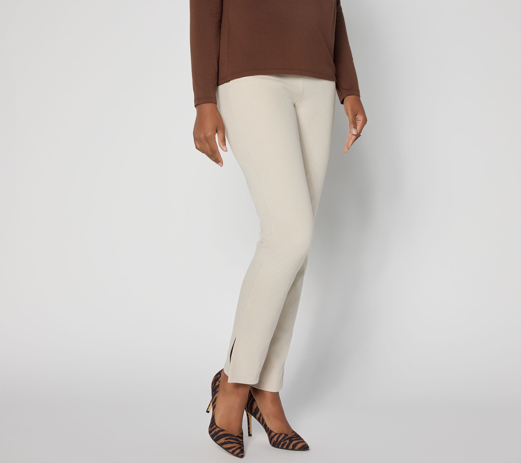 "As Is" Women with Control Reg St Tropez Full Length Twill Pants