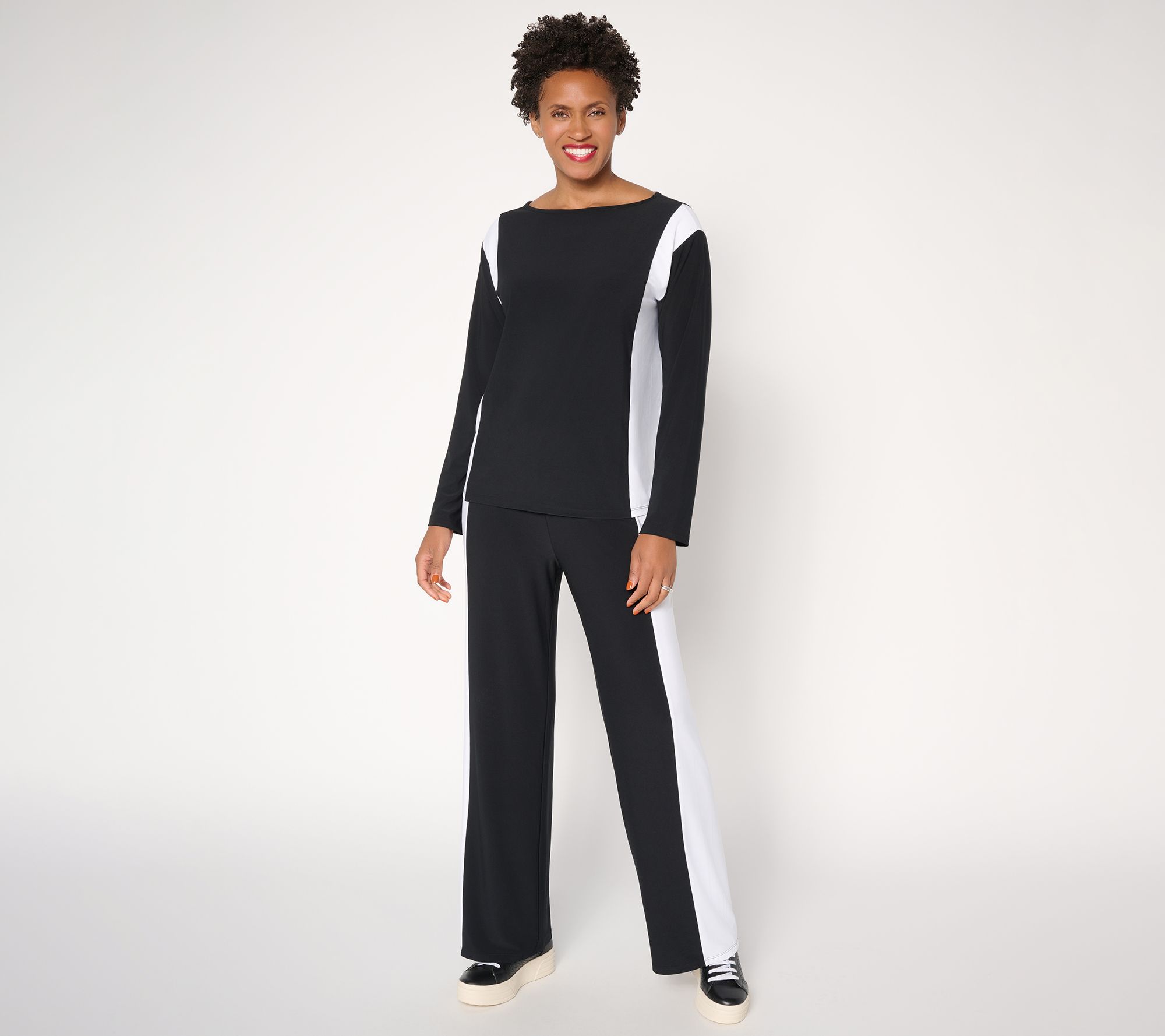 "As Is" Women with Control Color Blocked La Roma Top and Bottom