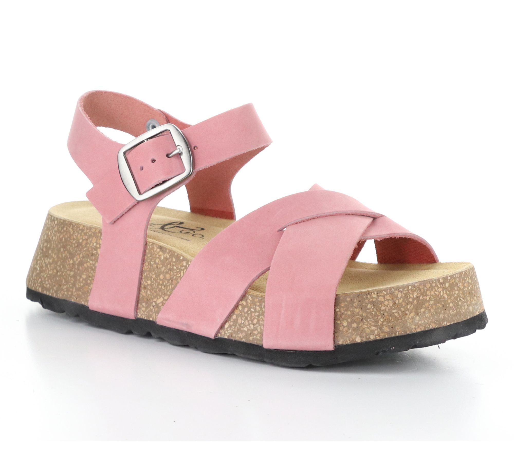 Bos. & Co. Nubuck Leather Platform Sandals - Cielo