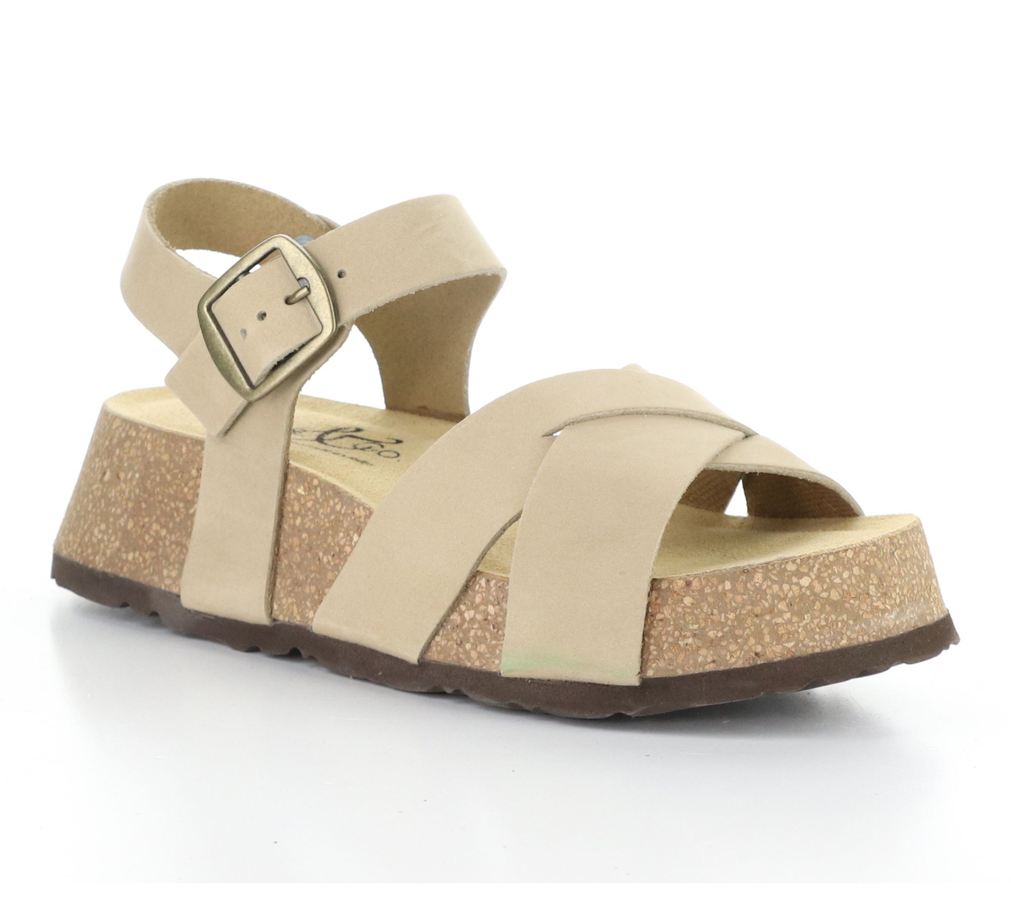 Bos. & Co. Nubuck Leather Platform Sandals - Cielo