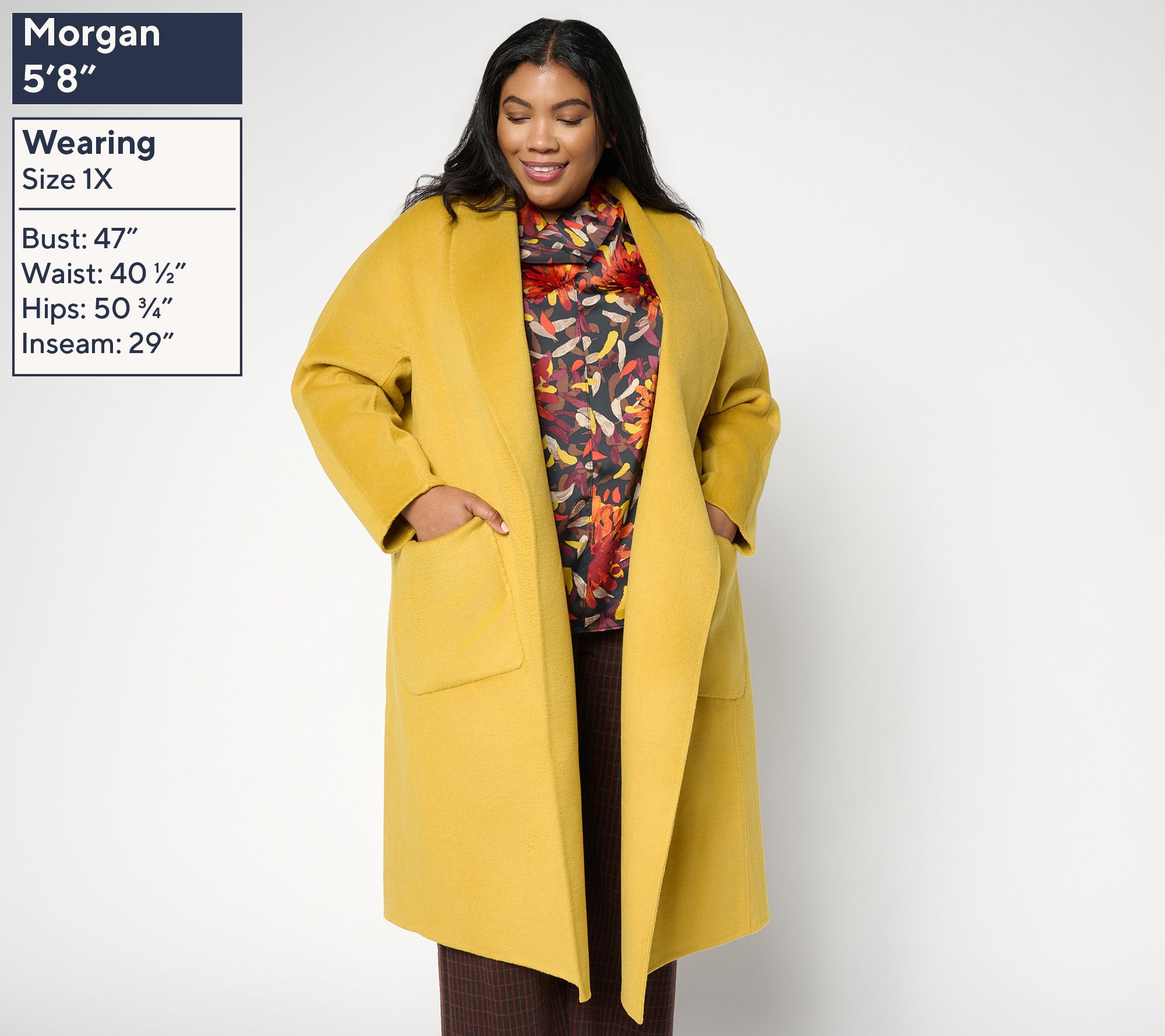 カーラ　CARLA ジャケット Carla Rockmore Collection Petite Open Front Car Coat | QVC