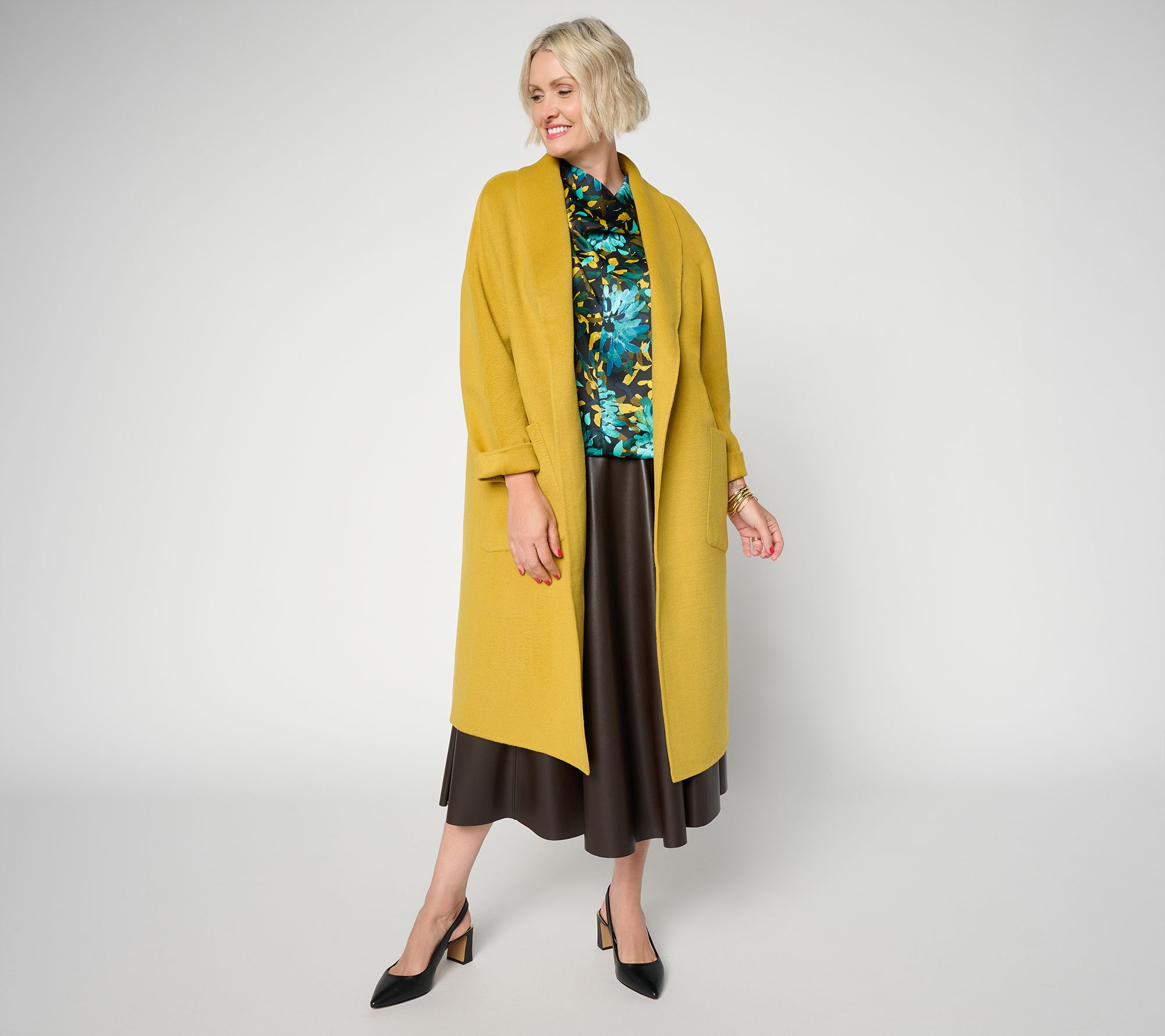 Carla Rockmore Collection Petite Open Front Car Coat