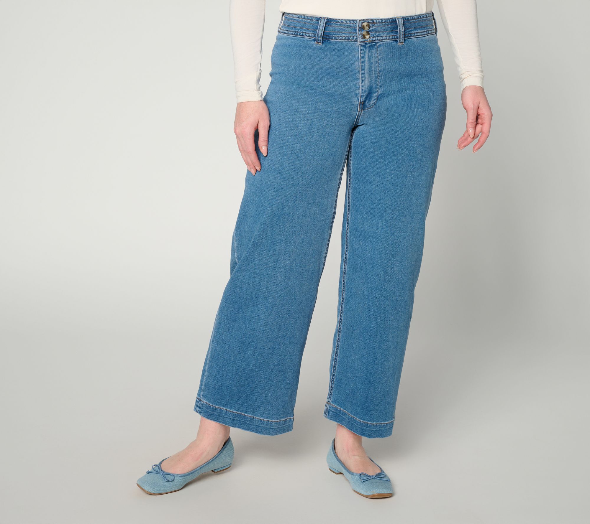 "As Is" Seven7 Jeans Stretch Terry Wide Leg Pants - Desert Dust