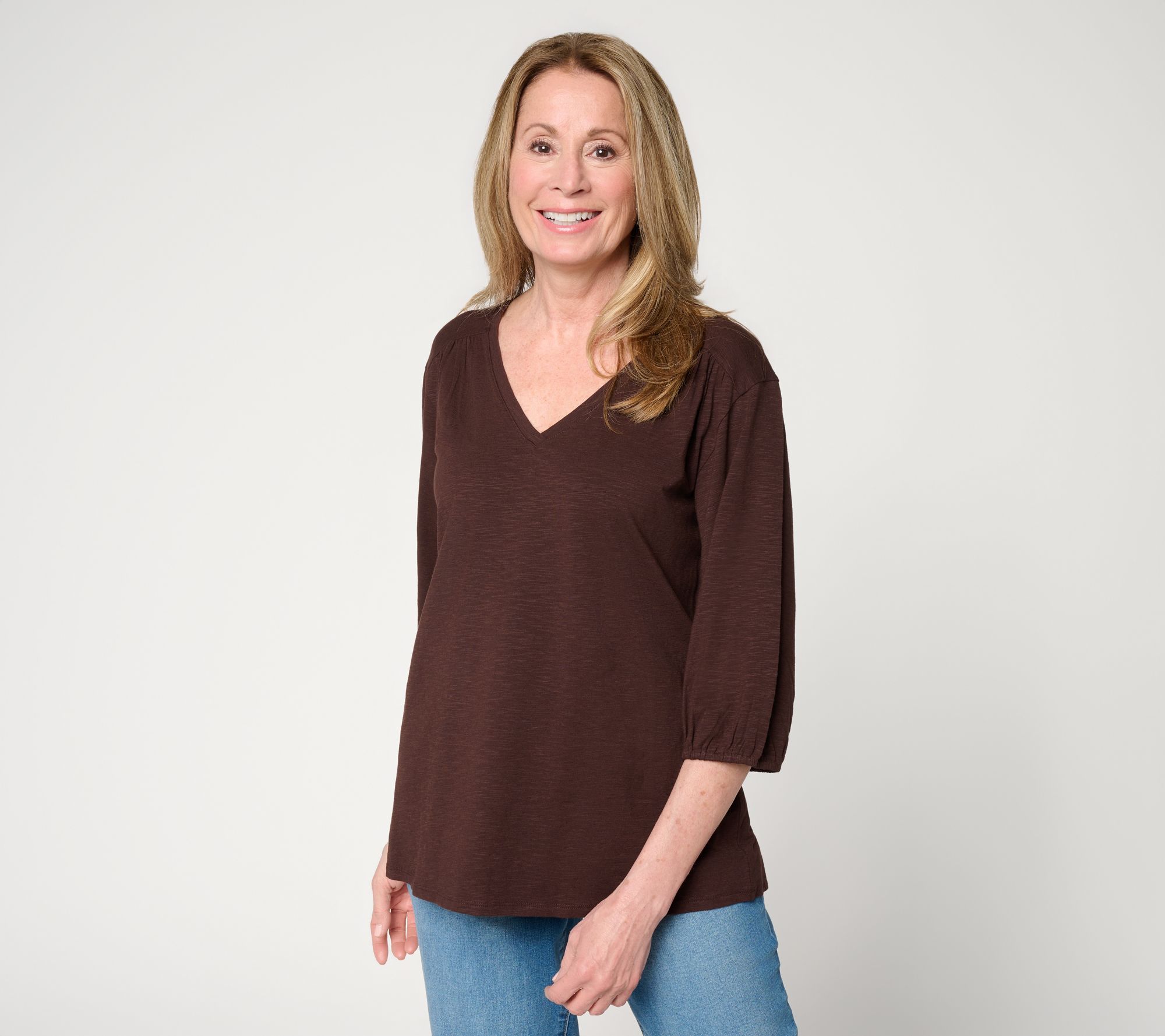 "As Is" Ree by the Pioneer Woman Essential Slub Knit V-Neck Top