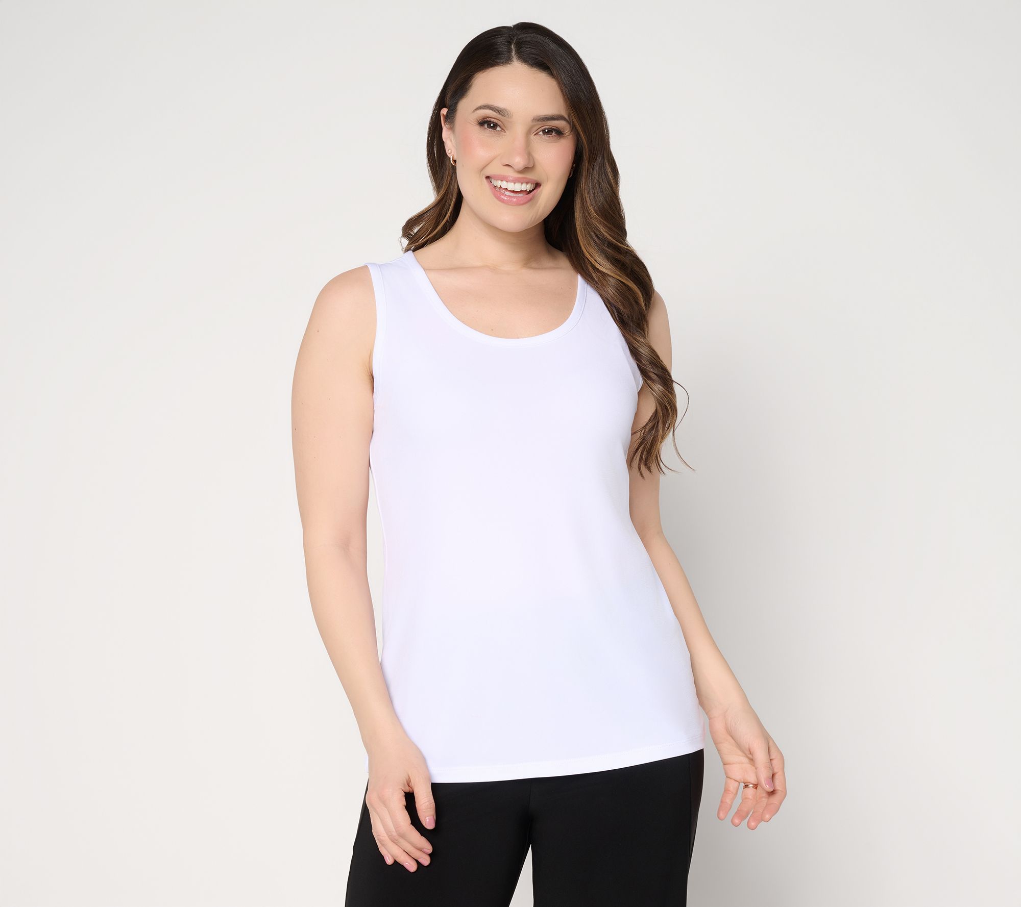 "As Is" Susan Graver Essentials LiquidKnitScoop Neck Tank Top