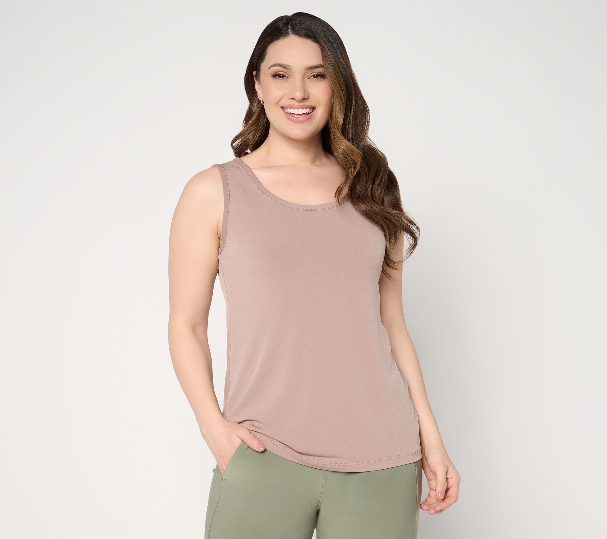 "As Is" Susan Graver Essentials LiquidKnitScoop Neck Tank Top