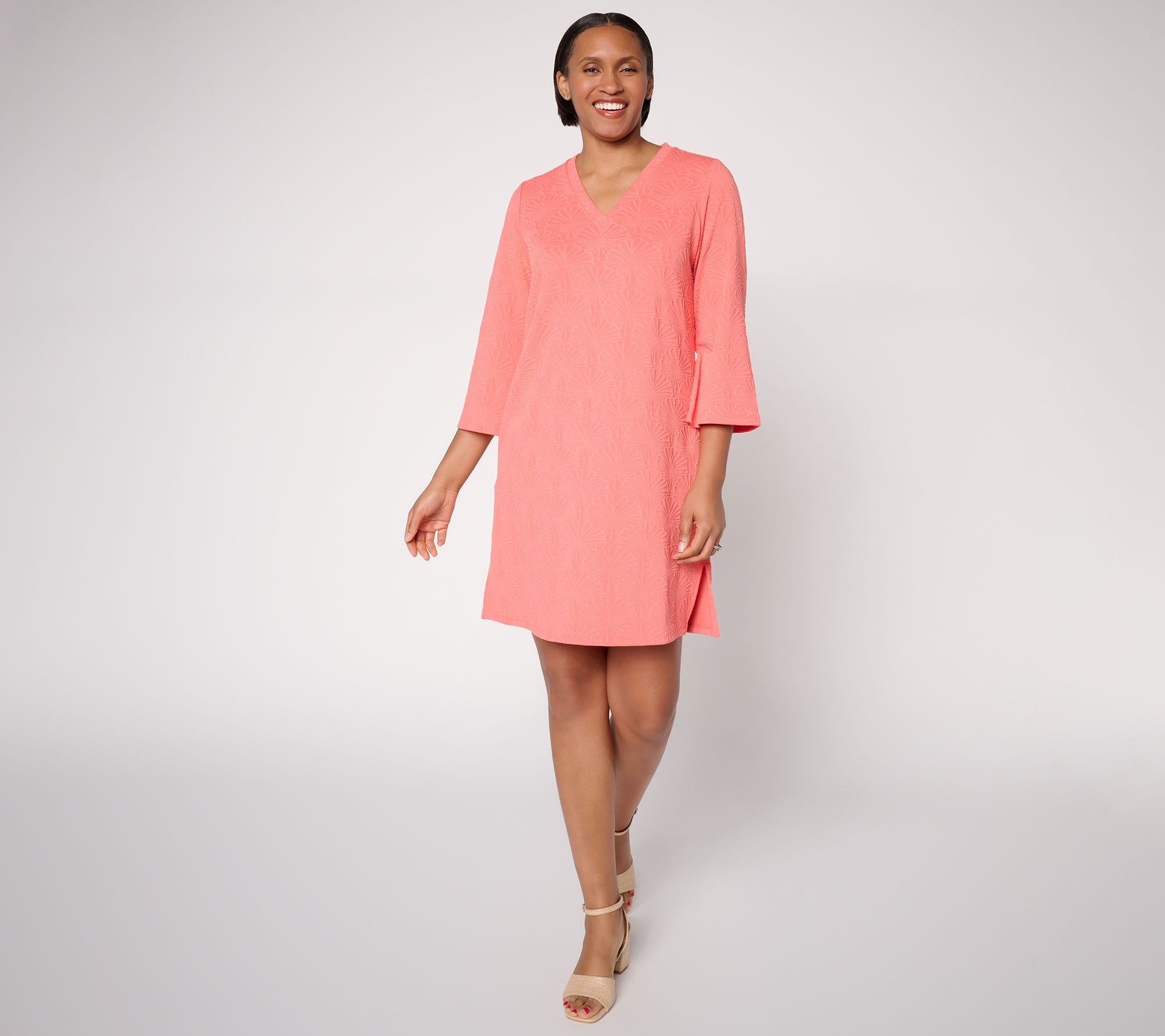 "As Is" Susan Graver Soleil Shell Jacquard Dress
