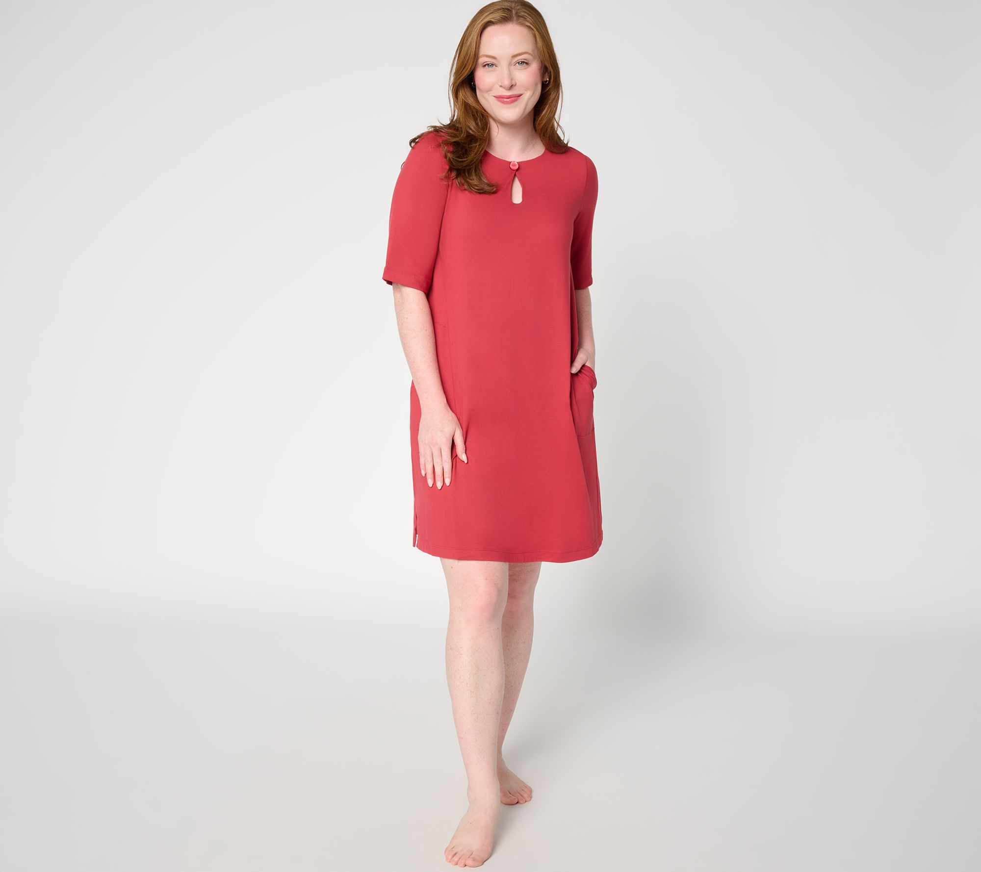"As Is" Cuddl Duds Flexwear Tee Lounge Dress