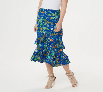 Linea by Louis Dell'Olio Wild Flower Pull On Ruffle Skirt - A302604