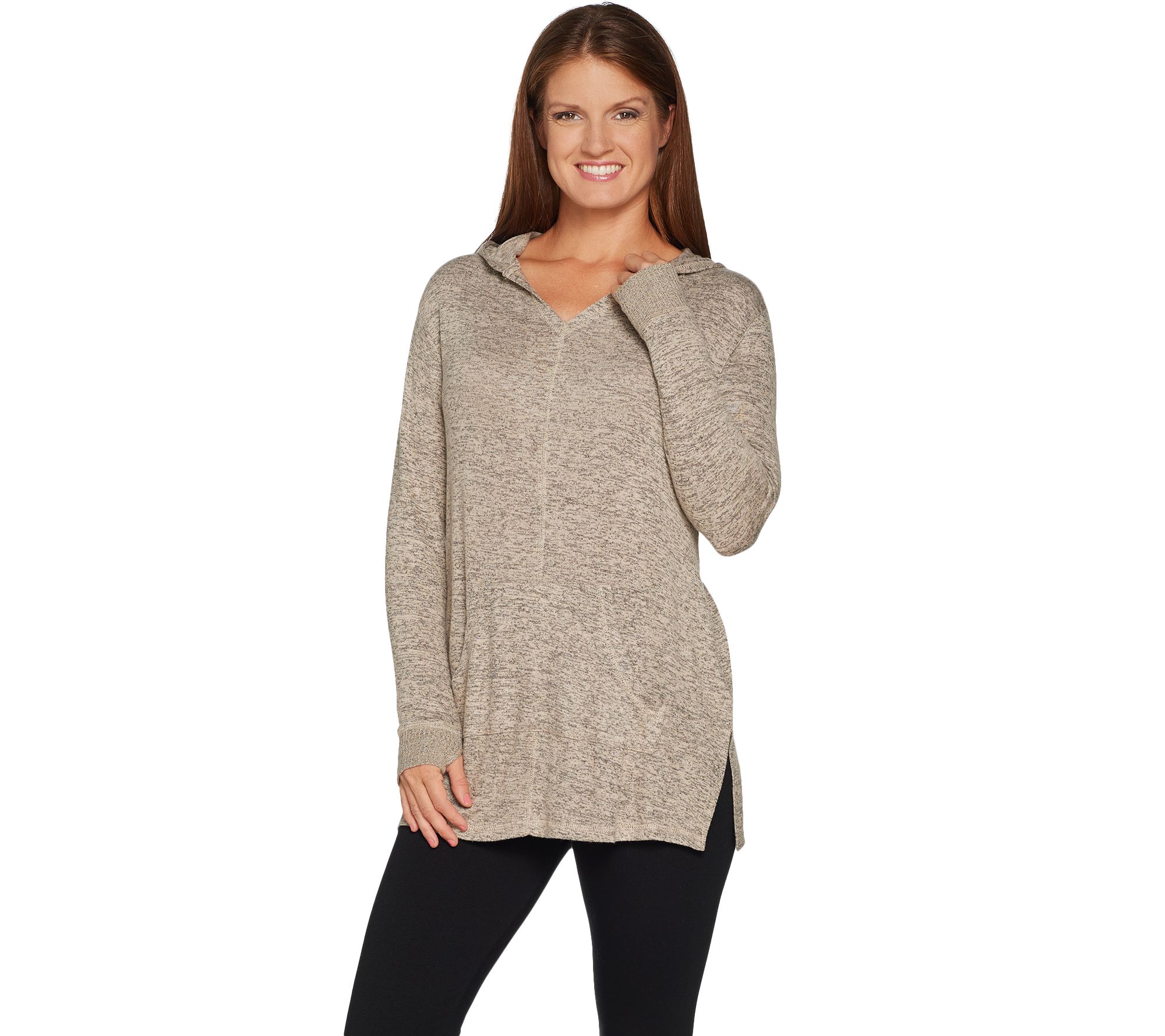 Brushed Hacci Hooded Cardigan