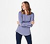 Susan Graver Weekend Heathered Brushed Knit Top w/ Zippers