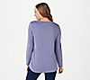 Susan Graver Weekend Heathered Brushed Knit Top w/ Zippers, 1 of 3