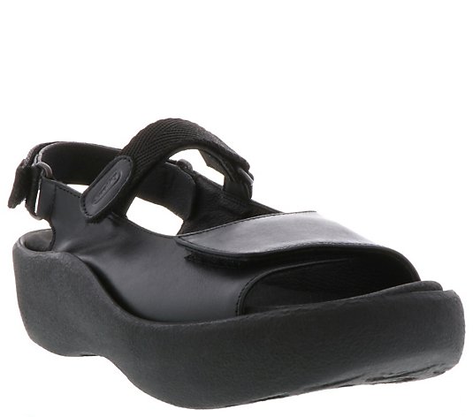 Wolky Leather Sandals with Removable Footbed - Jewel
