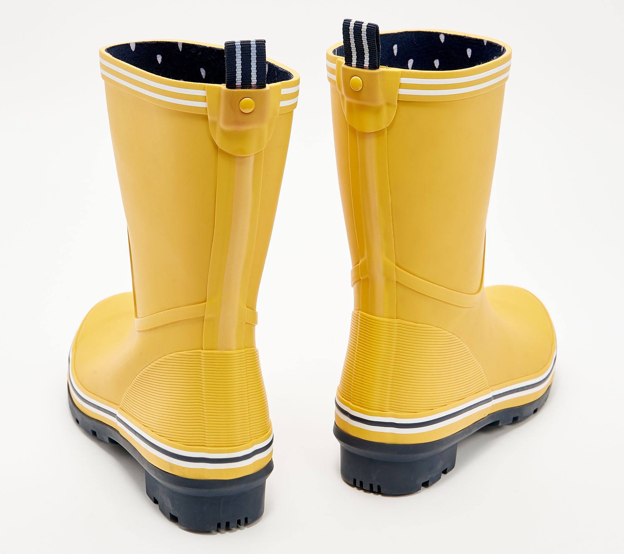 Joules Waterproof Mid Rain Boots - Coastal - QVC.com