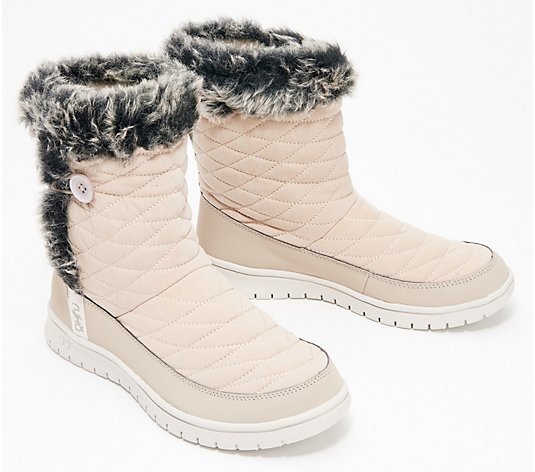 Ryka Water Repellent Faux Fur Quilted Winter Boots - Shiver