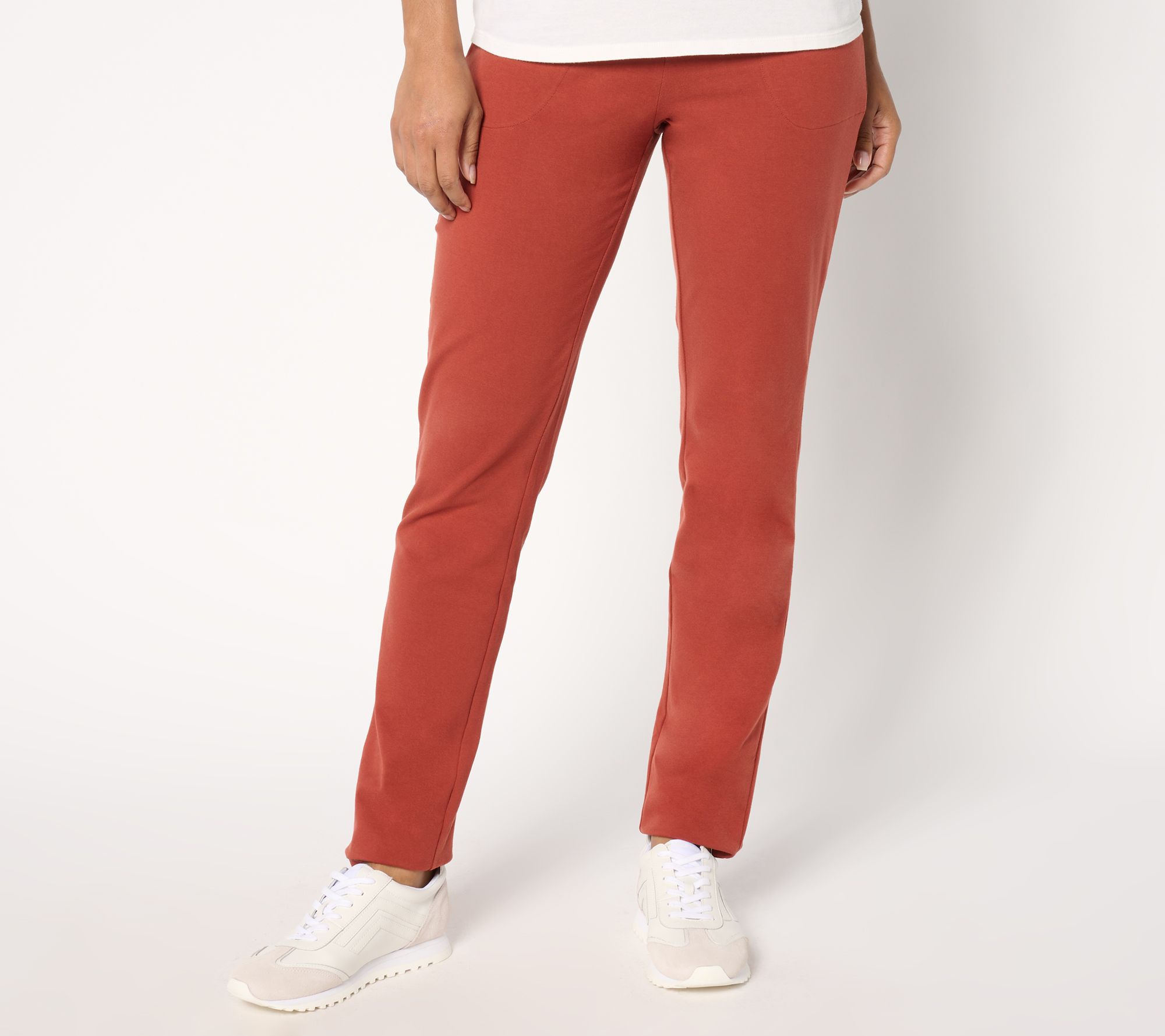 Denim & Co. Active Regular Duo Stretch Slim Straight Pants
