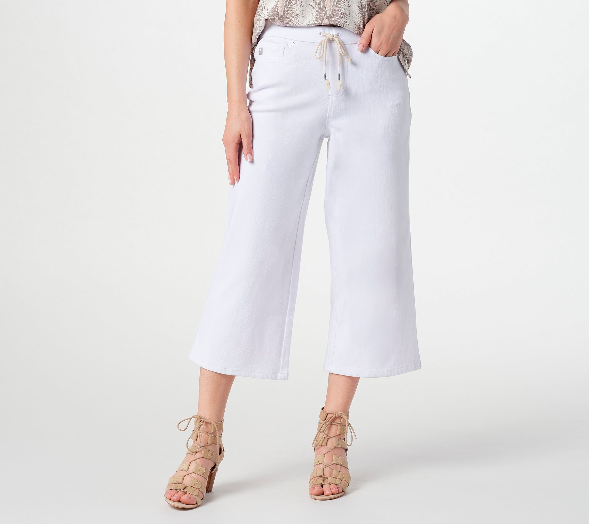 "As Is" Belle by Kim Gravel Flexibelle Cropped Gaucho with Drawstring