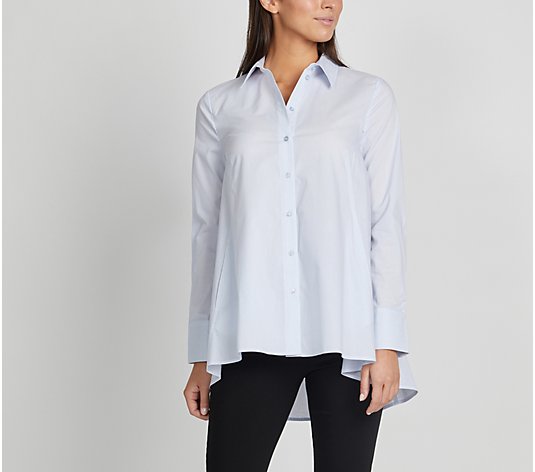 Ellen Tracy A-Line Tunic Blouse with Contrast Collar - QVC.com