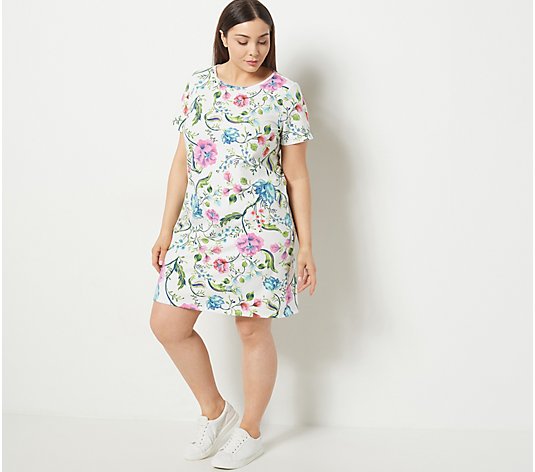 "As Is" J Jason Wu Printed Floral French Terry Sneaker Dress