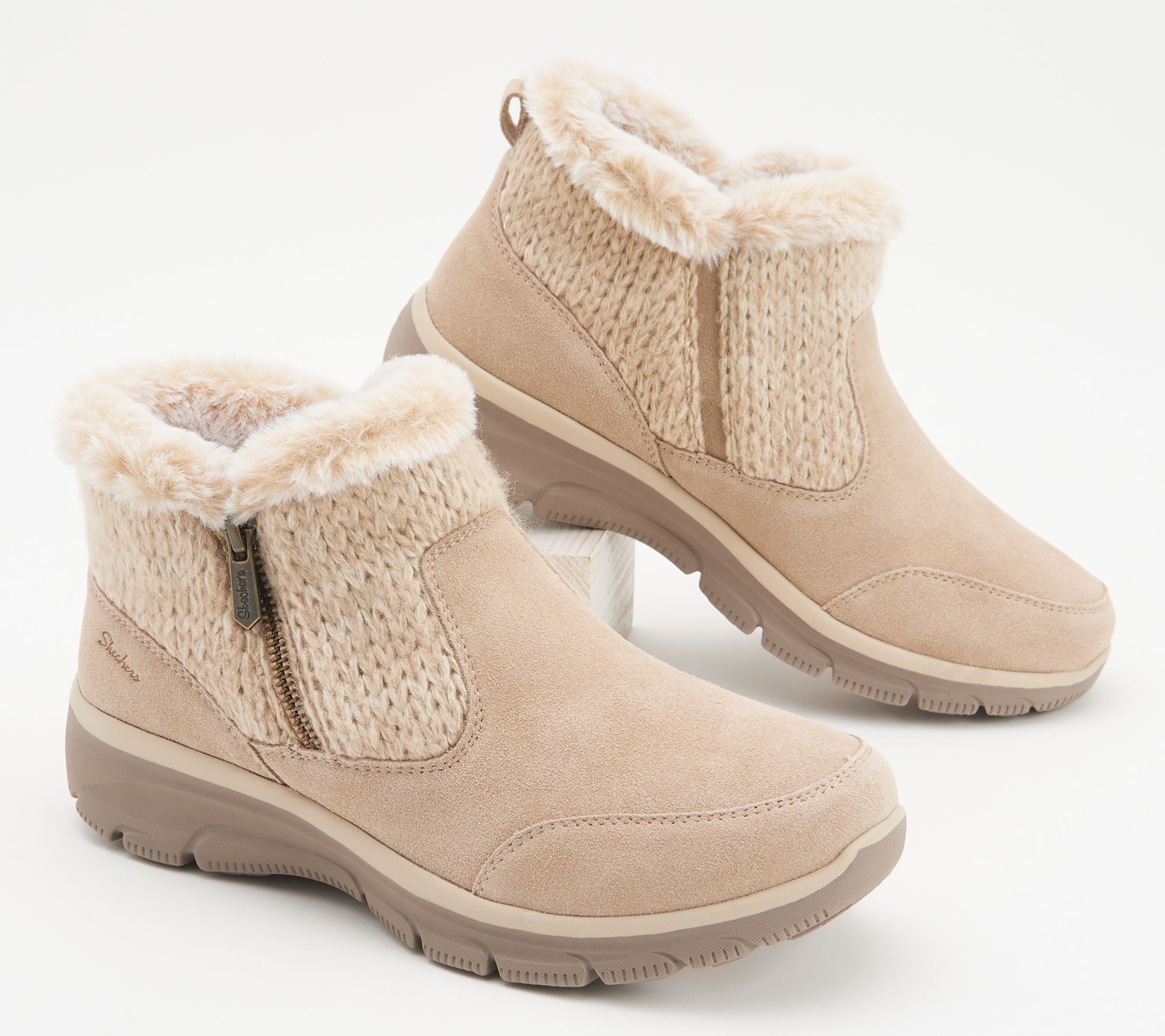 Skechers Easy Going Sweater Ankle Boots - Warmhearted - QVC.com
