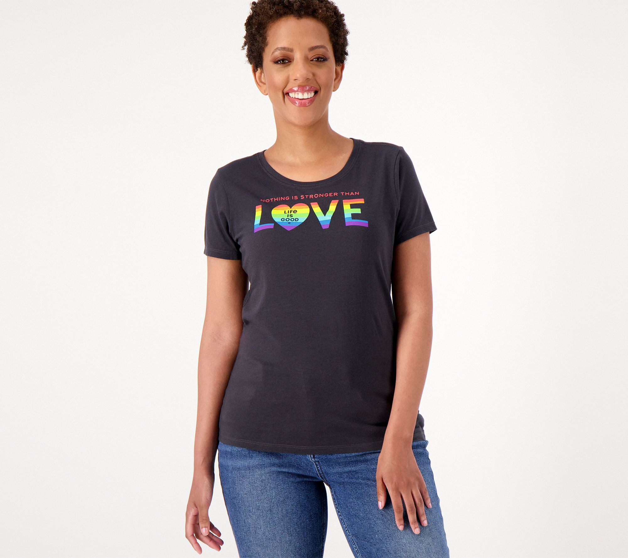 As Is Life is Good Women's Crusher Lite Pride Tee Shirt