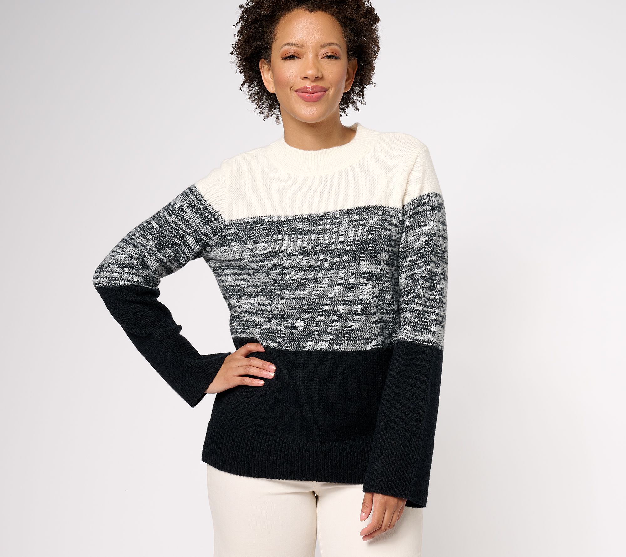 Susan Graver Knit Sweater with Bell Sleeve