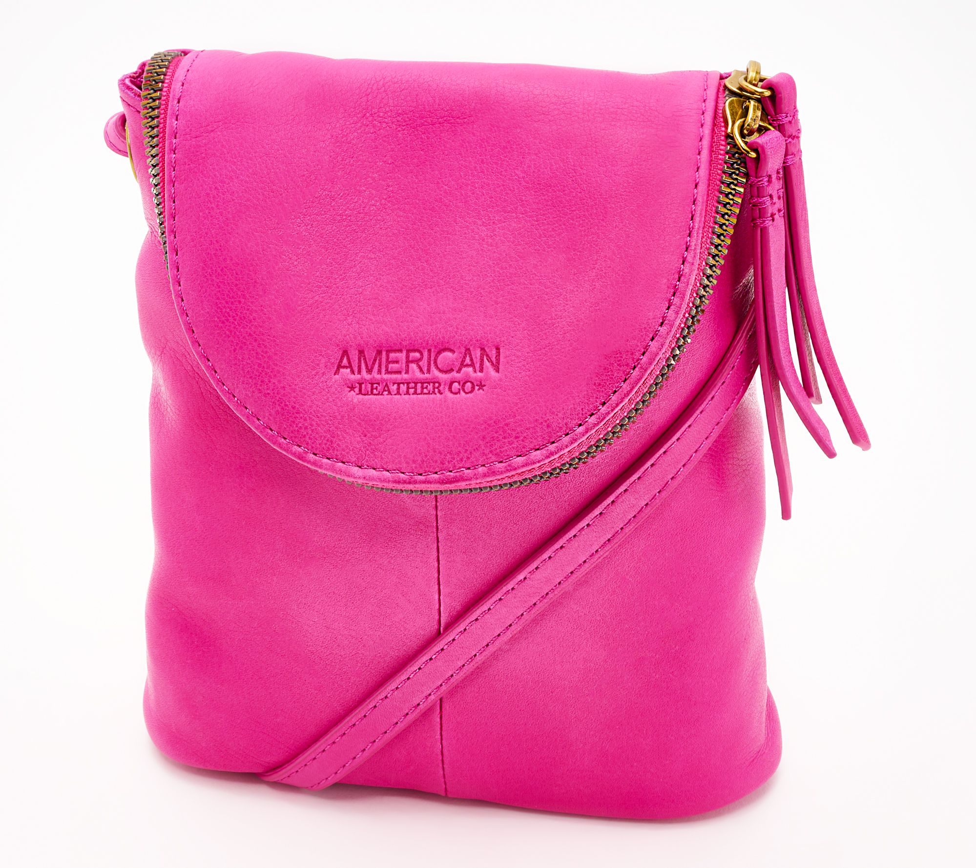 As Is American Leather Co. Hampton Zip Around Crossbody