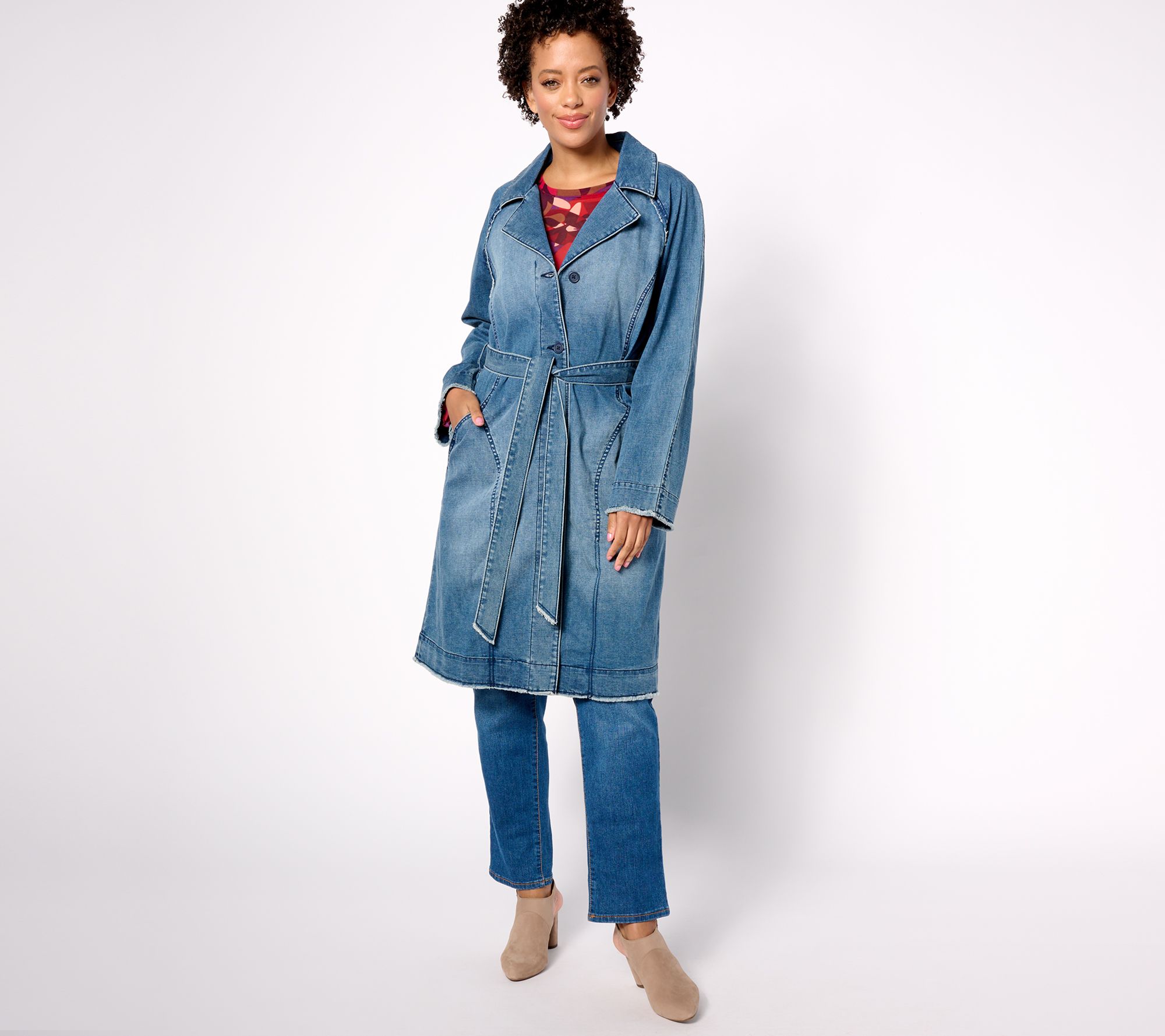 Qvc denim and company coats best sale