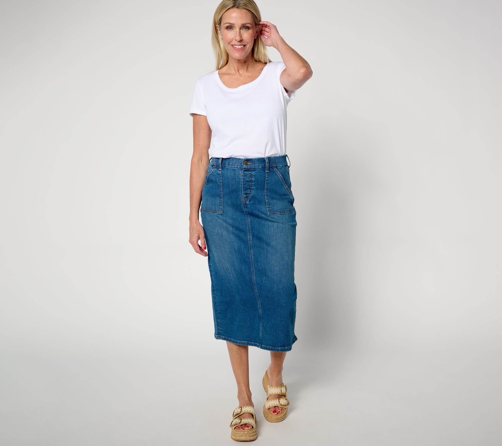 Qvc eventing denim skirts