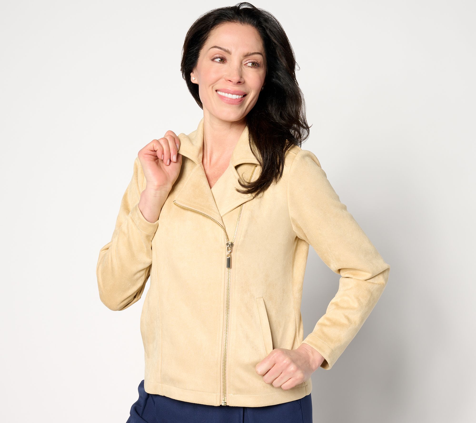 "As Is" BEAUTIFUL by Lawrence Zarian The Orly Suede Moto Jacket