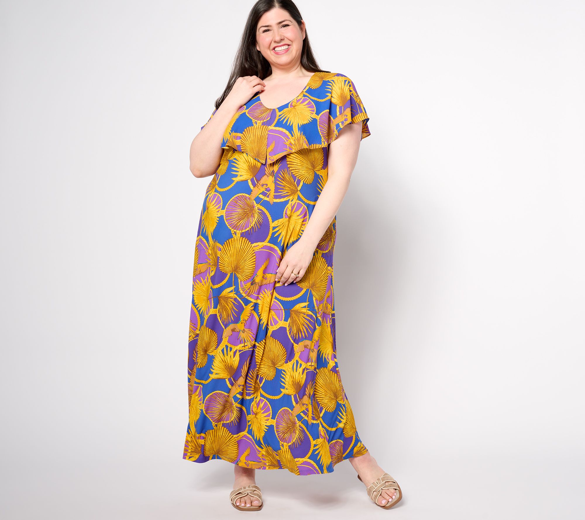 "As Is" Attitudes by Renee Regular Global Illusion Maxi Dress