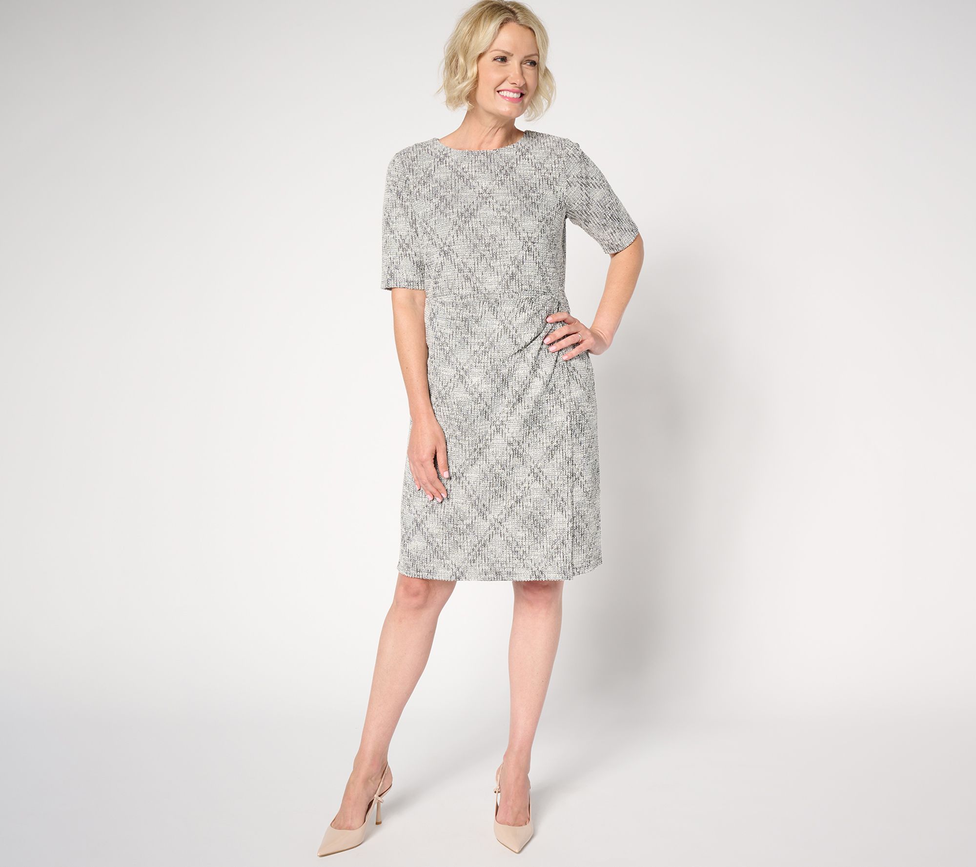 BEAUTIFUL by Lawrence Zarian Regular Stretch Tweed Midi Dress