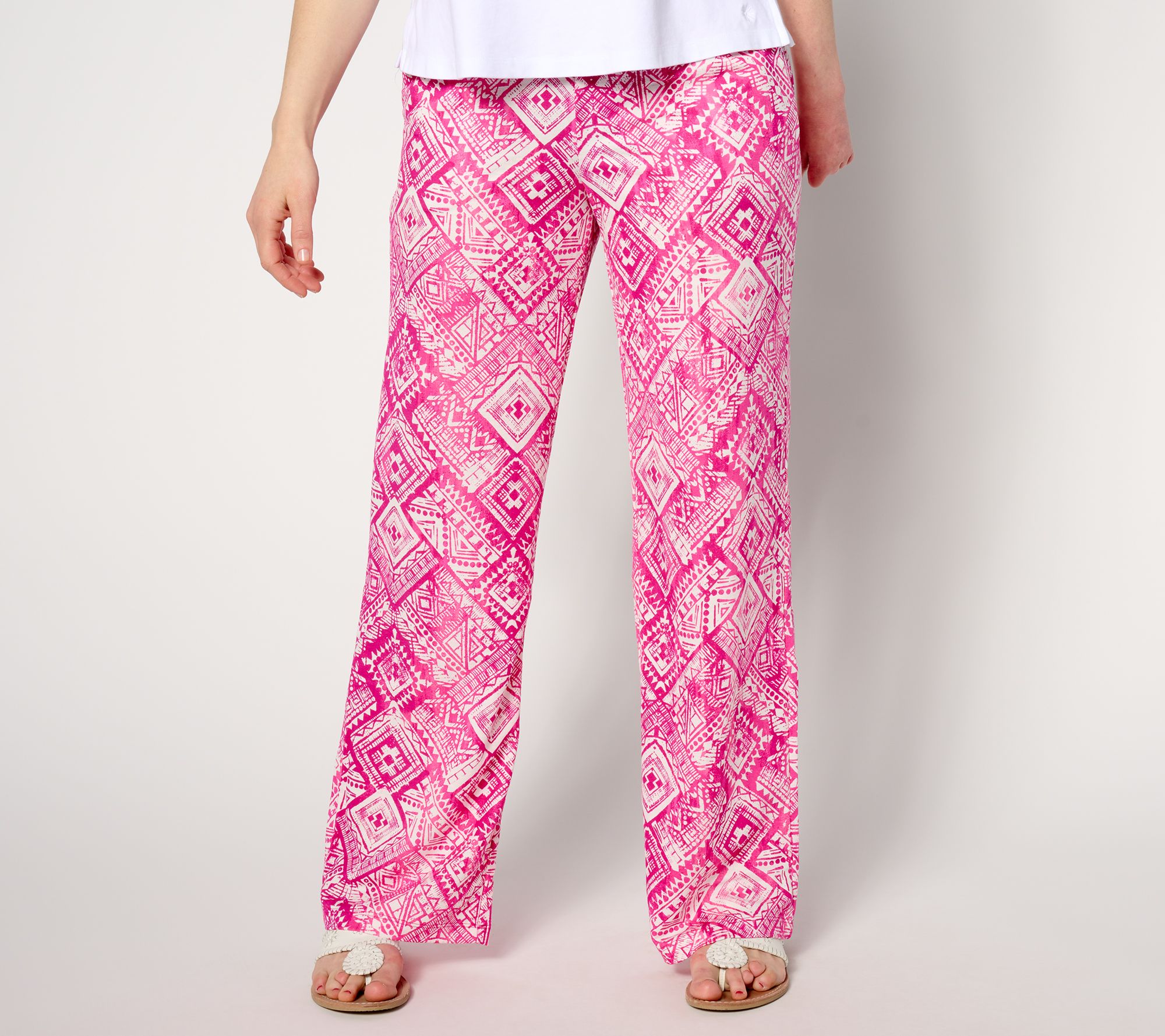 "As Is" Belle Beach by Kim Gravel Regular Cabana Knit Tahiti Pant