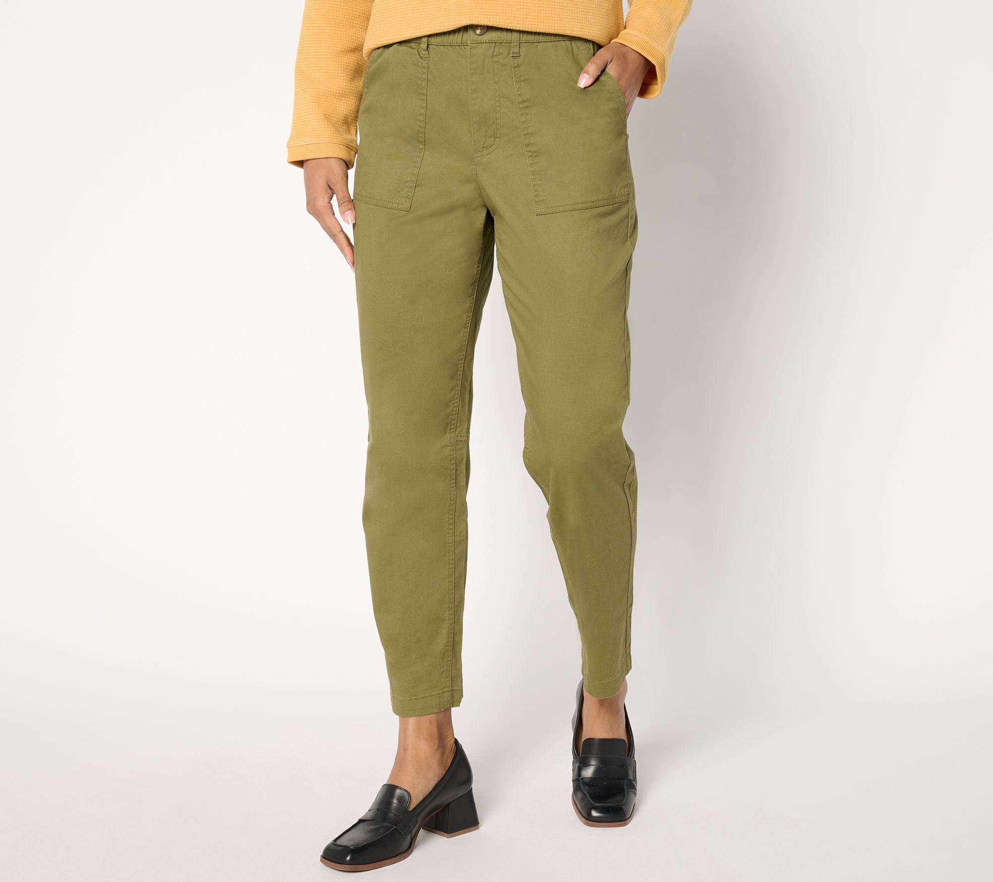 Denim & Co. Tall EasyWear Twill Slim Straight Ankle Pant