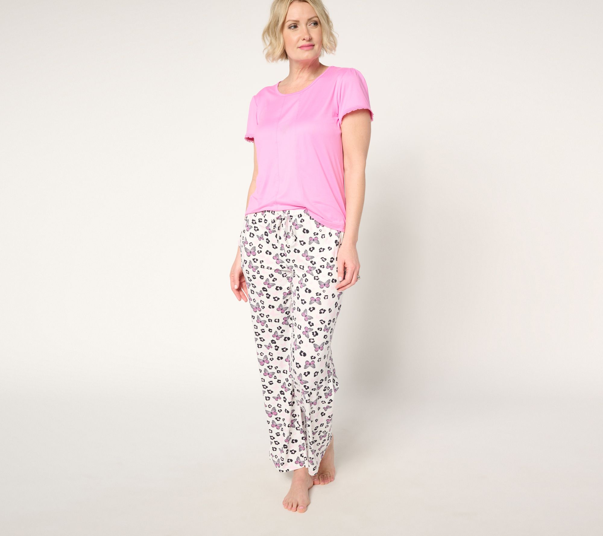 MUK LUKS Cloud Knit Short Sleeve and Pant Pajama Set