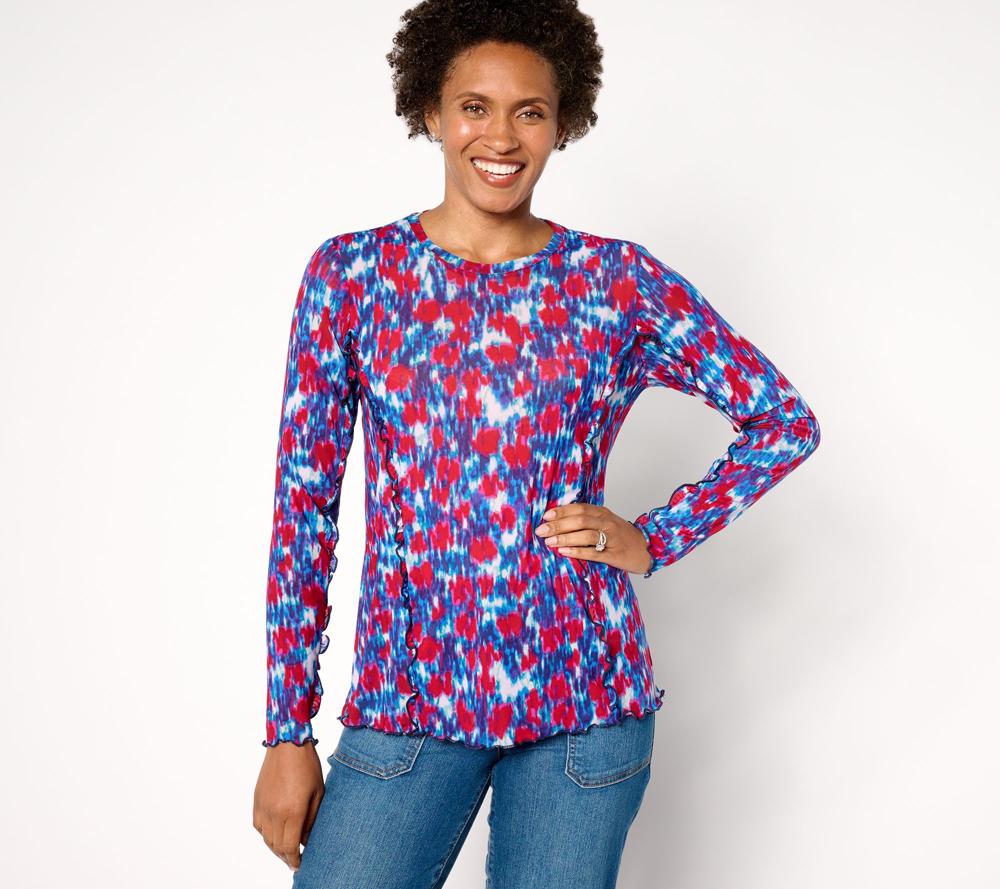 "As Is" LOGO Layers by Lori Goldstein Crew Neck Long Sleeve