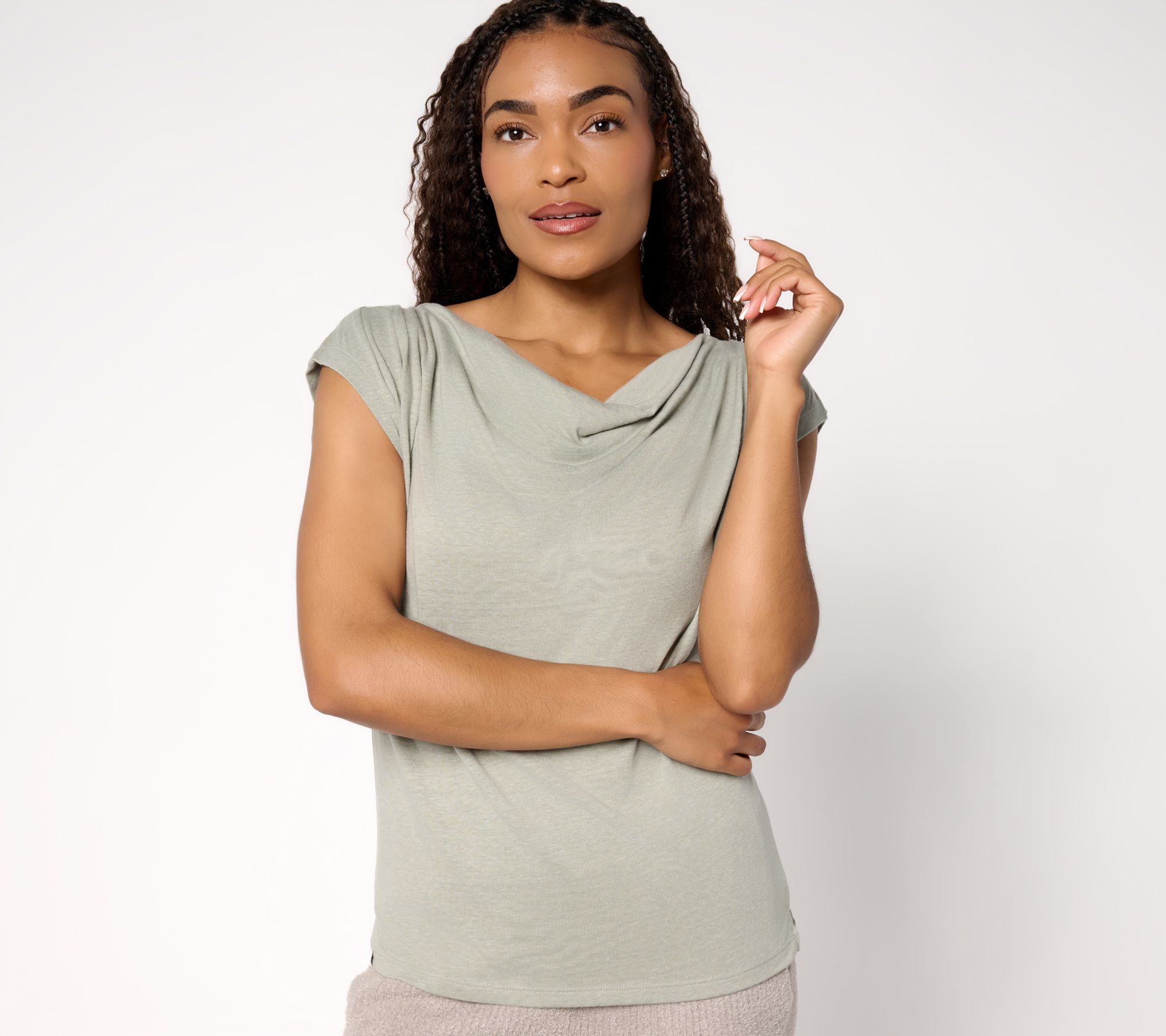 Barefoot Dreams Slub Burnout Draped Boxy Tee