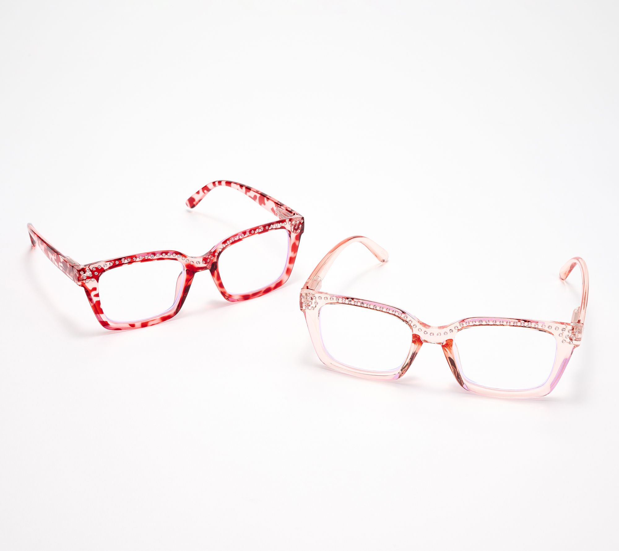 Diamonique x Kathy Levine Set of 2 Reader Glasses 0-2.5, Pink