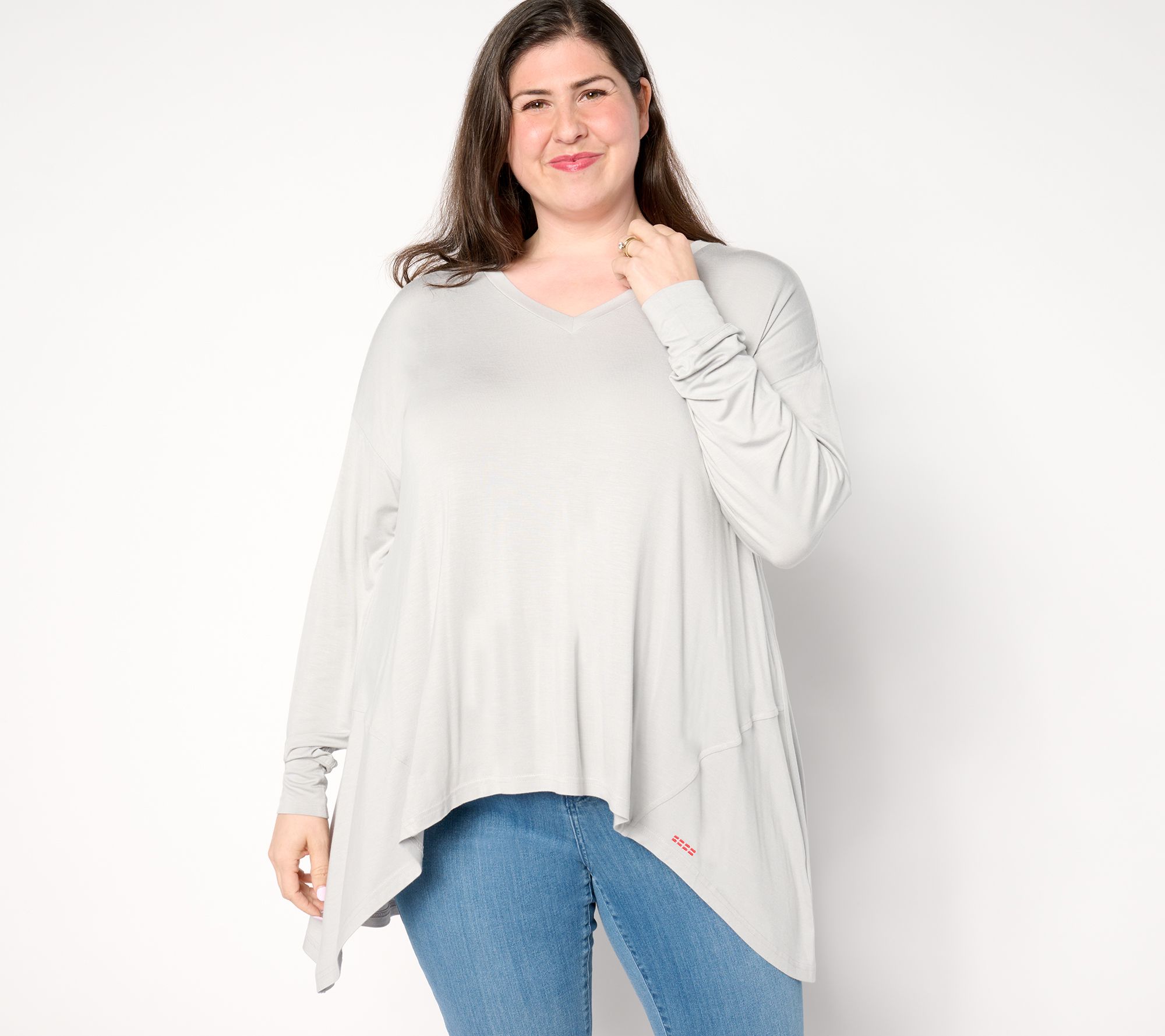 "As Is" Peace Love World V-Neck Long Sleeve Parachute Top